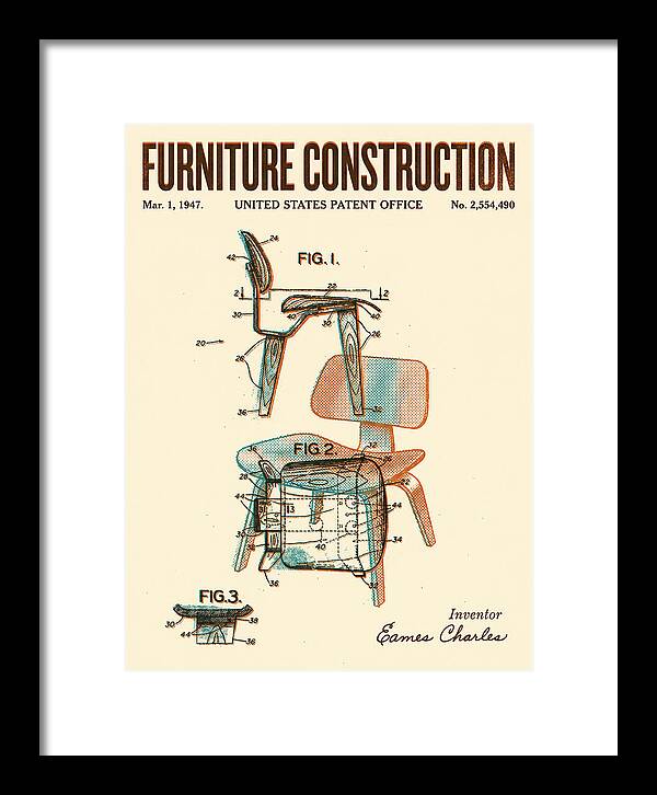 Furniture Construction Eames Chair Retro Patent Us2554490a