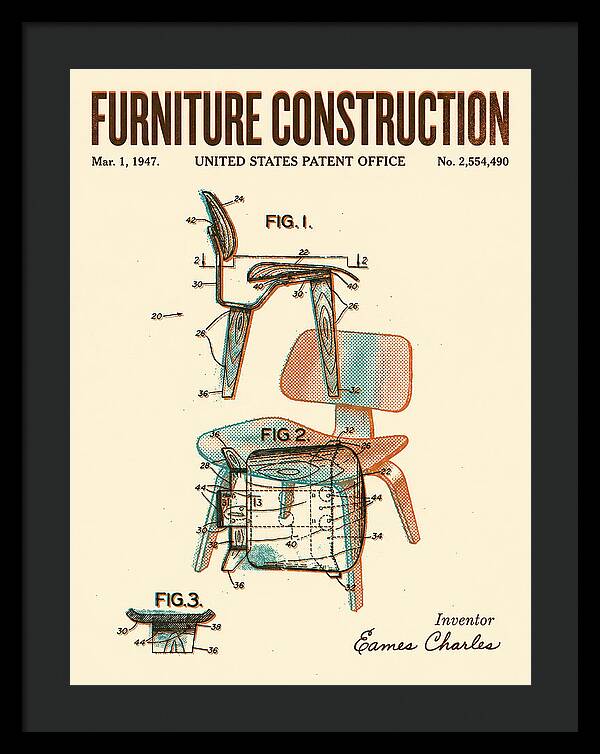 Furniture Construction Eames Chair Retro Patent Us2554490a