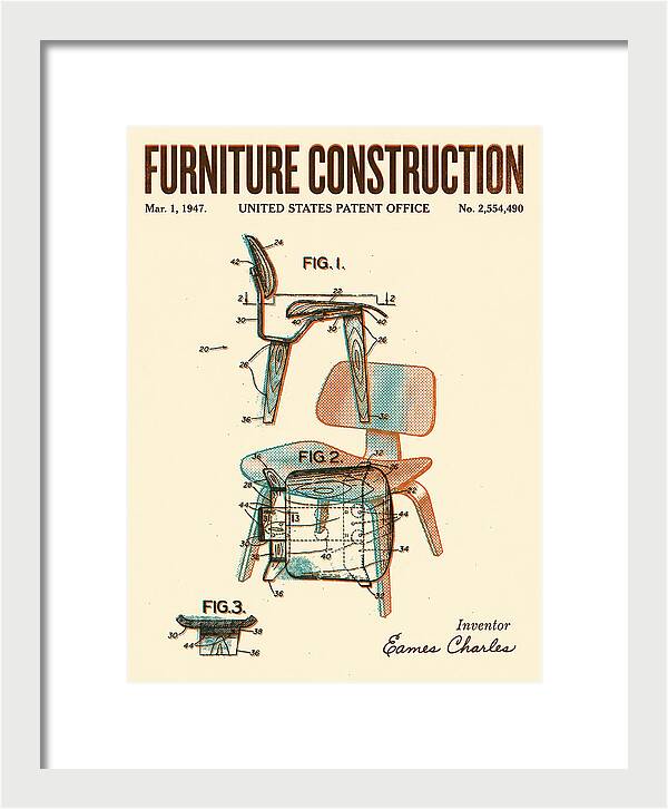 Furniture Construction Eames Chair Retro Patent Us2554490a