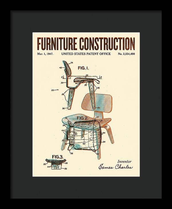 Furniture Construction Eames Chair Retro Patent Us2554490a