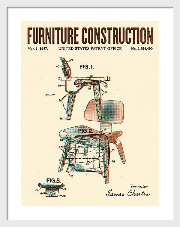 Furniture Construction Eames Chair Retro Patent Us2554490a