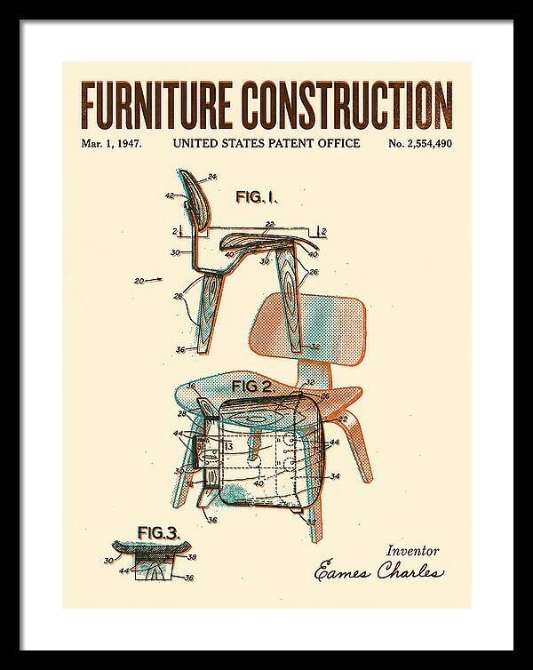 Furniture Construction Eames Chair Retro Patent Us2554490a