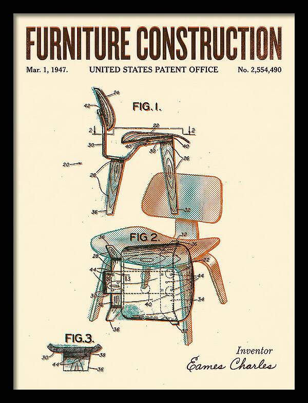 Furniture Construction Eames Chair Retro Patent Us2554490a