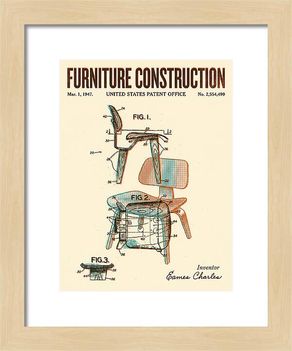 Furniture Construction Eames Chair Retro Patent Us2554490a