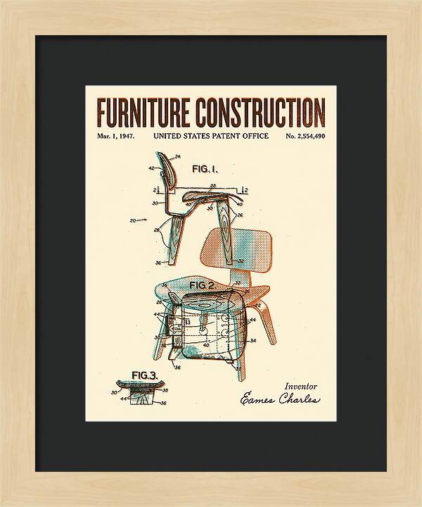 Furniture Construction Eames Chair Retro Patent Us2554490a