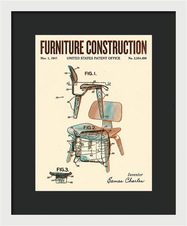 Furniture Construction Eames Chair Retro Patent Us2554490a