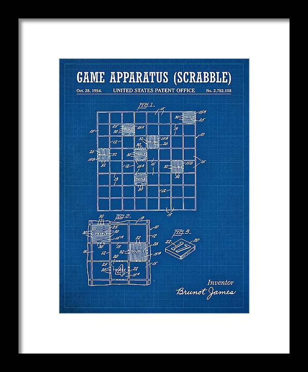 Game Apparatus Scrabble Blueprint Patent Us2752158a