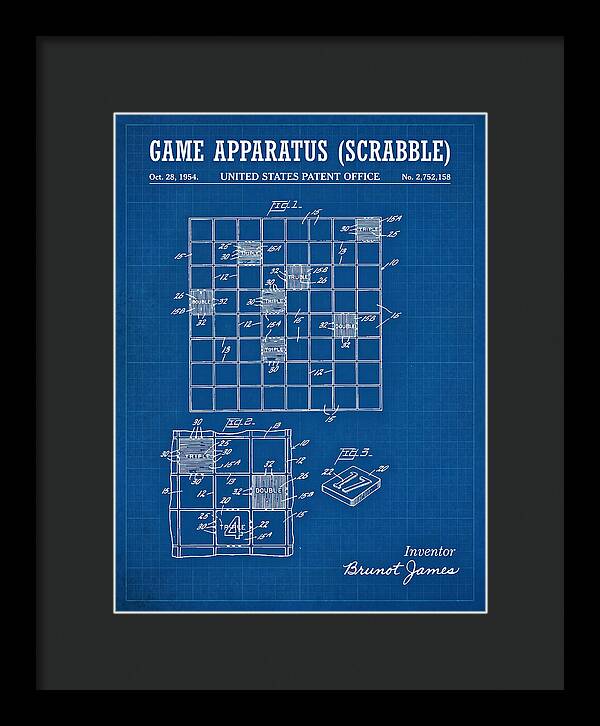 Game Apparatus Scrabble Blueprint Patent Us2752158a