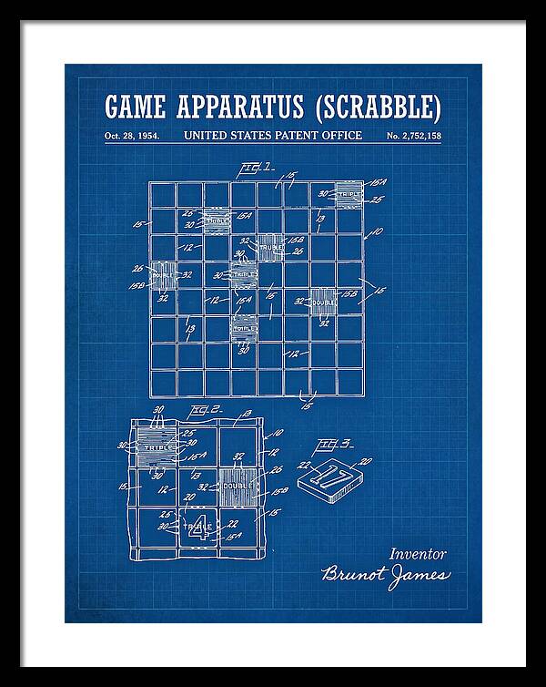 Game Apparatus Scrabble Blueprint Patent Us2752158a