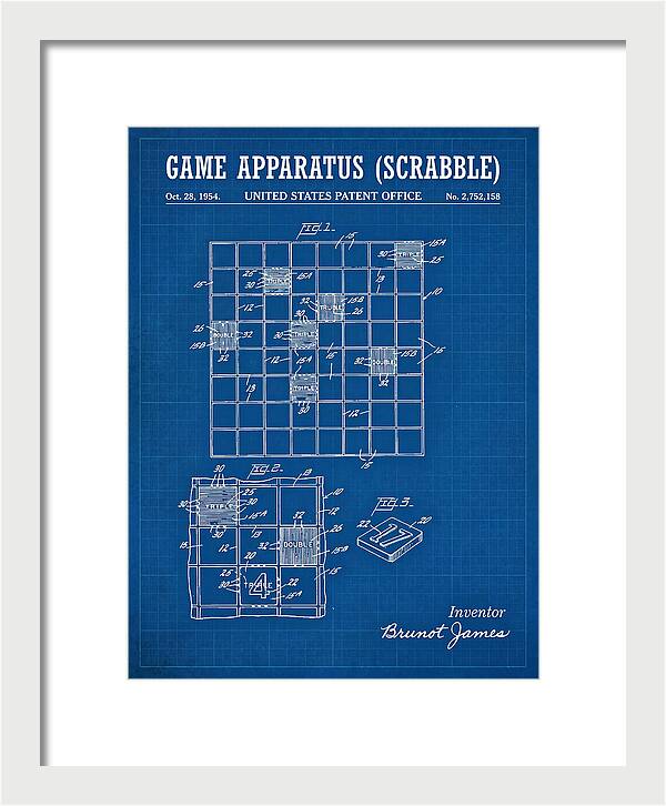 Game Apparatus Scrabble Blueprint Patent Us2752158a