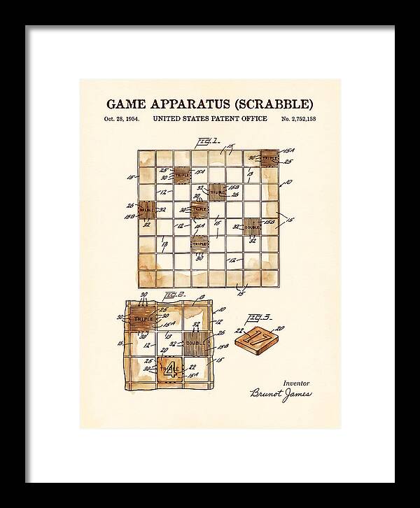 Game Apparatus Scrabble Watercolor Patent Us2752158a