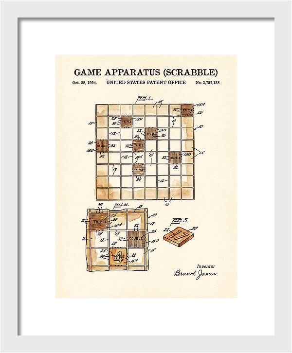 Game Apparatus Scrabble Watercolor Patent Us2752158a