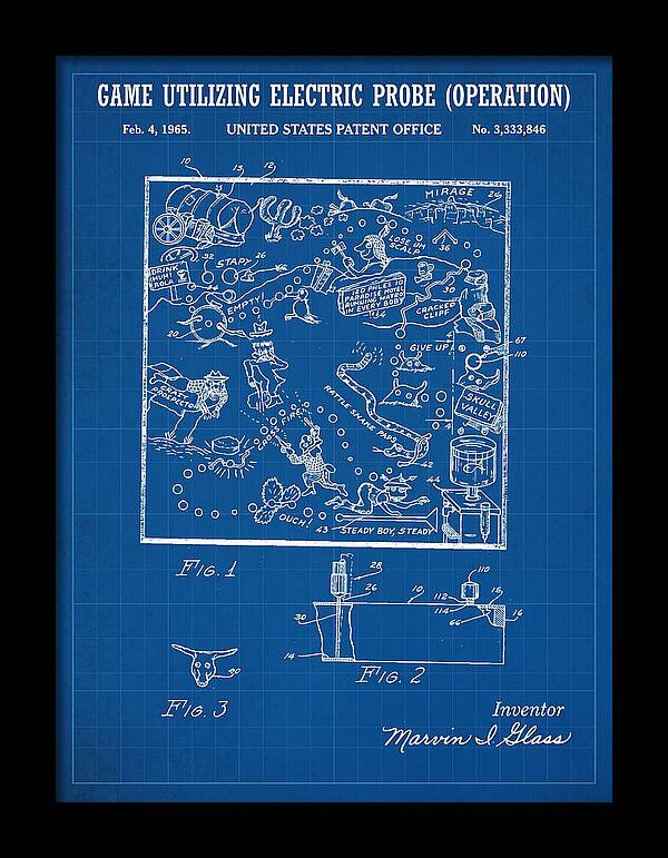 Game Utilizing Electric Probe Operation Blueprint Patent Us3333846a