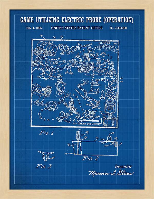 Game Utilizing Electric Probe Operation Blueprint Patent Us3333846a