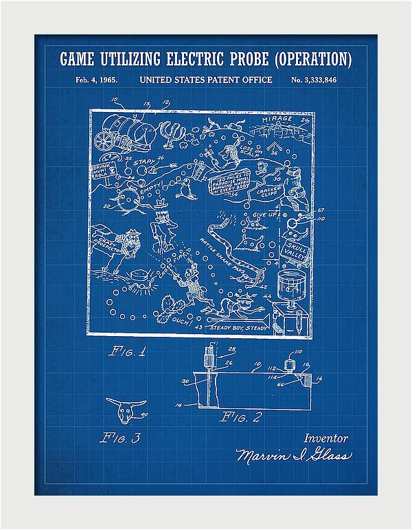 Game Utilizing Electric Probe Operation Blueprint Patent Us3333846a