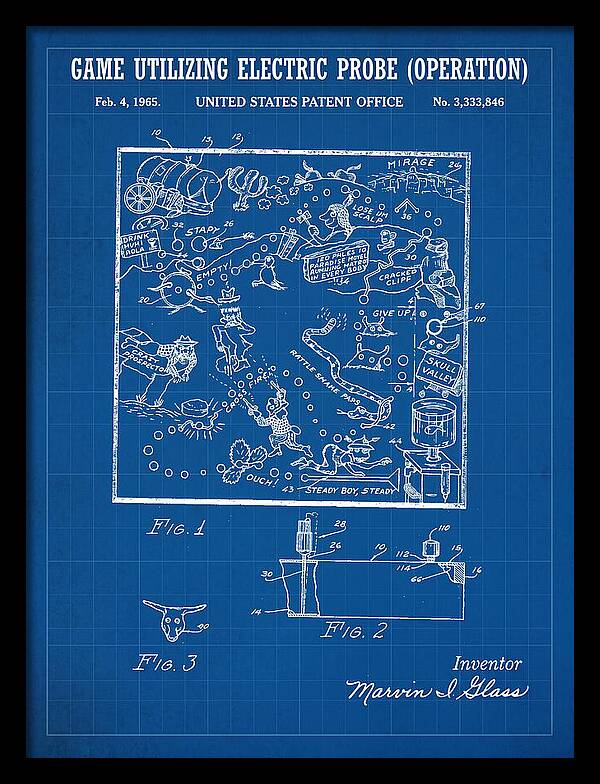 Game Utilizing Electric Probe Operation Blueprint Patent Us3333846a
