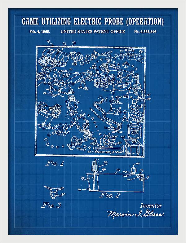Game Utilizing Electric Probe Operation Blueprint Patent Us3333846a