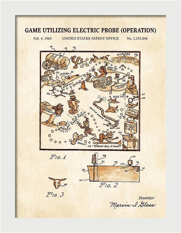 Game Utilizing Electric Probe Operation Watercolor Patent Us3333846a