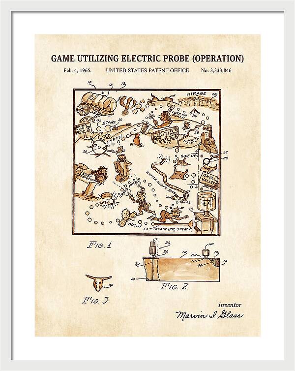 Game Utilizing Electric Probe Operation Watercolor Patent Us3333846a
