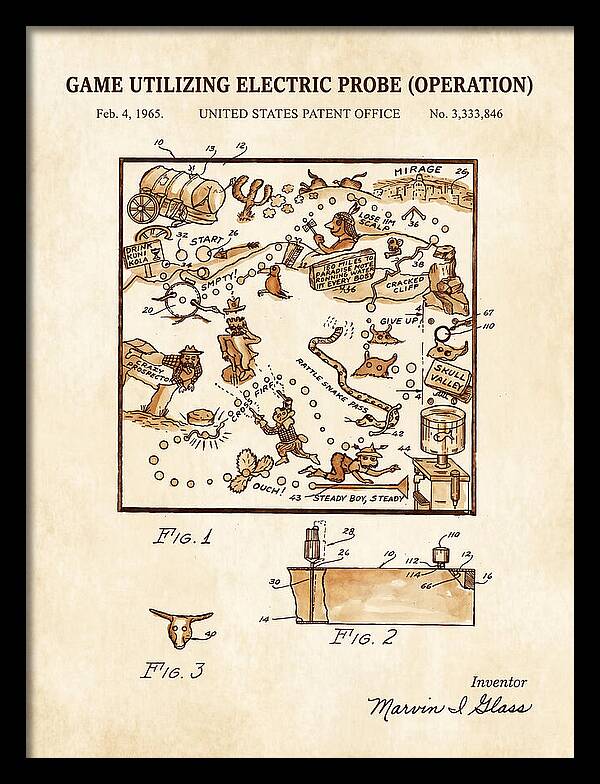 Game Utilizing Electric Probe Operation Watercolor Patent Us3333846a