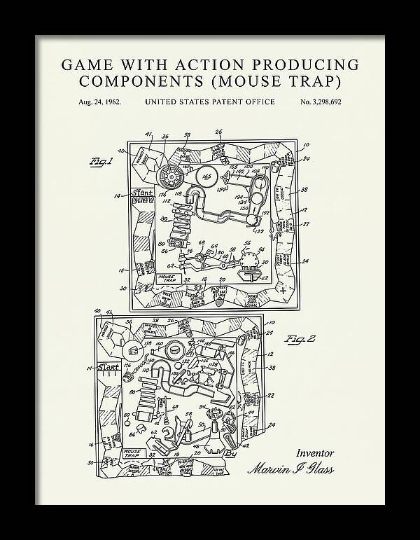 Game With Action Producing Components Mouse Trap Minimalist Patent Us3298692a