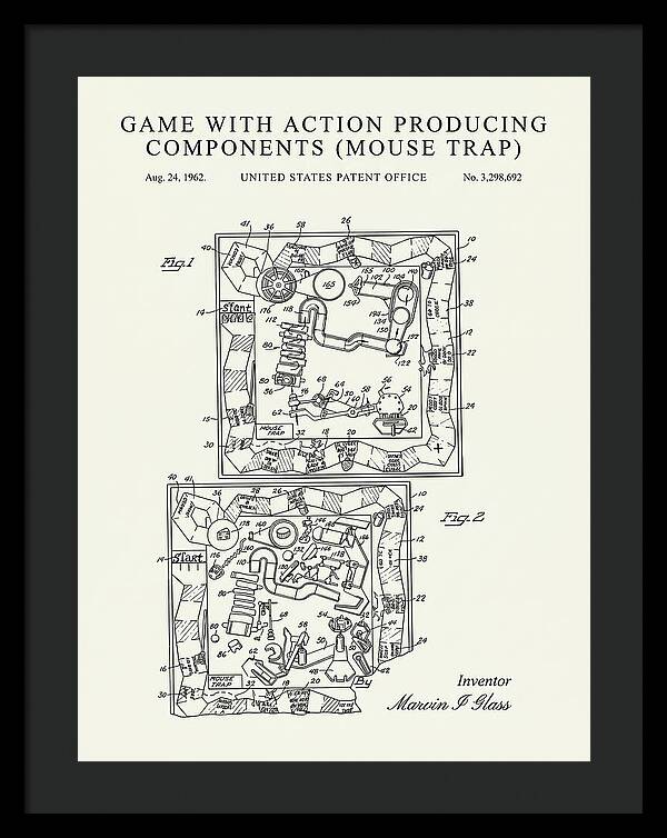 Game With Action Producing Components Mouse Trap Minimalist Patent Us3298692a
