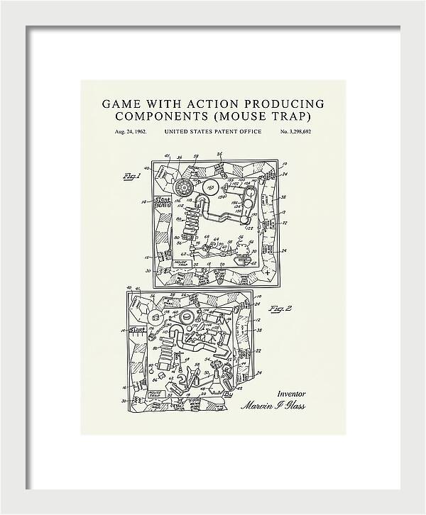 Game With Action Producing Components Mouse Trap Minimalist Patent Us3298692a