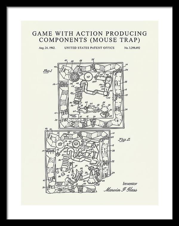 Game With Action Producing Components Mouse Trap Minimalist Patent Us3298692a