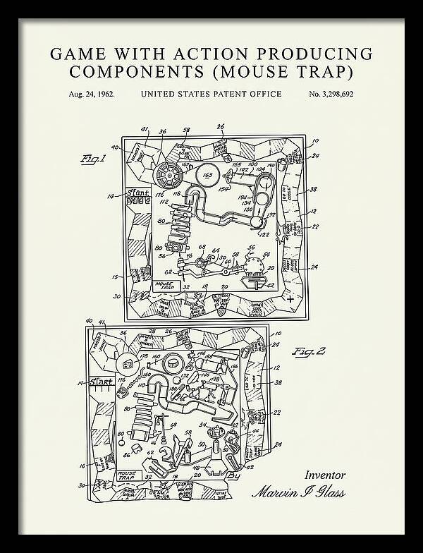 Game With Action Producing Components Mouse Trap Minimalist Patent Us3298692a