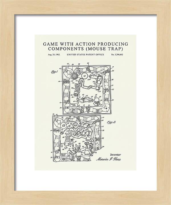 Game With Action Producing Components Mouse Trap Minimalist Patent Us3298692a