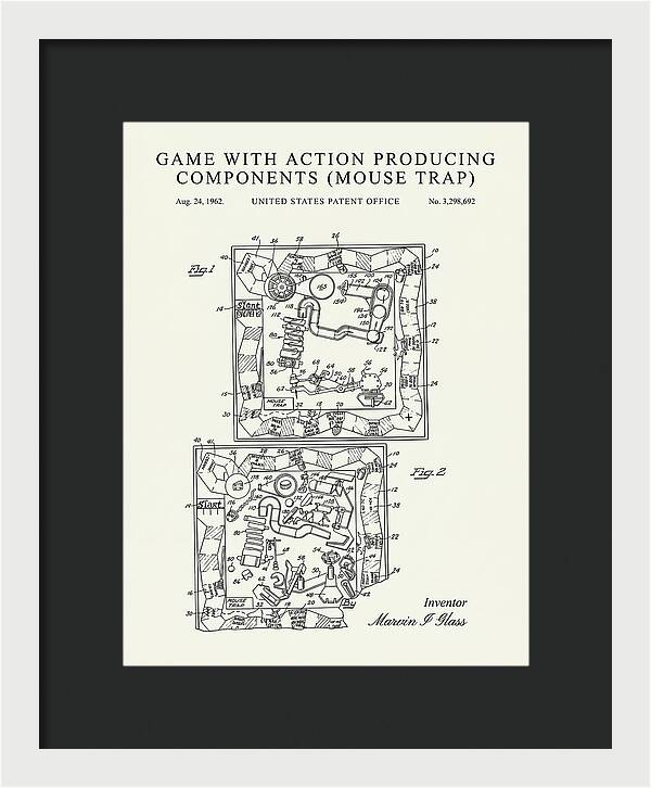 Game With Action Producing Components Mouse Trap Minimalist Patent Us3298692a