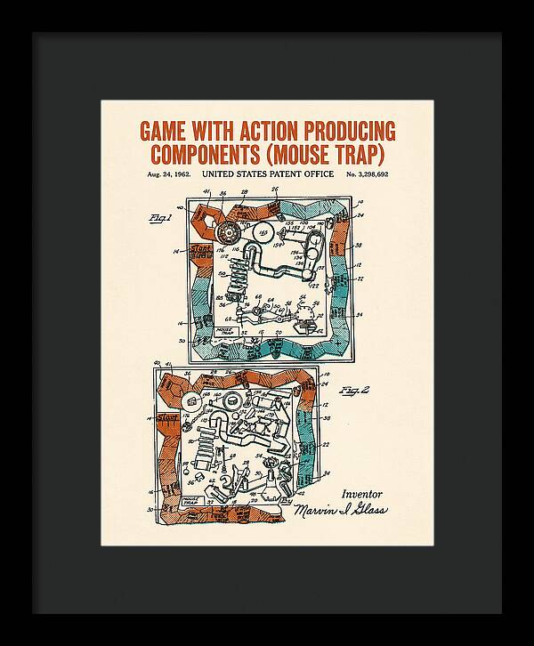 Game With Action Producing Components Mouse Trap Retro Patent Us3298692a