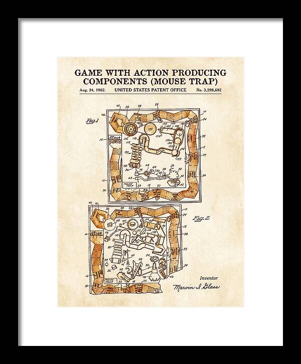 Game With Action Producing Components Mouse Trap Watercolor Patent Us3298692a