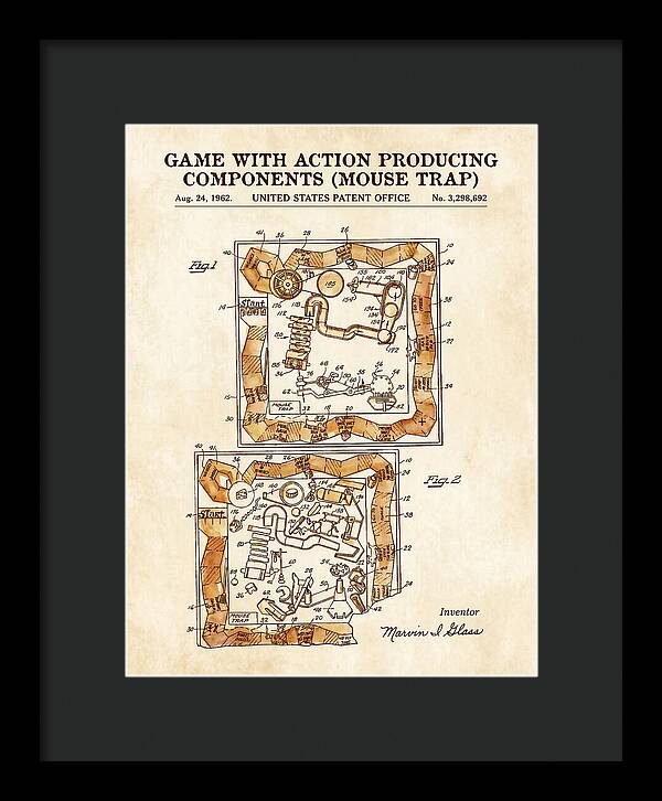 Game With Action Producing Components Mouse Trap Watercolor Patent Us3298692a