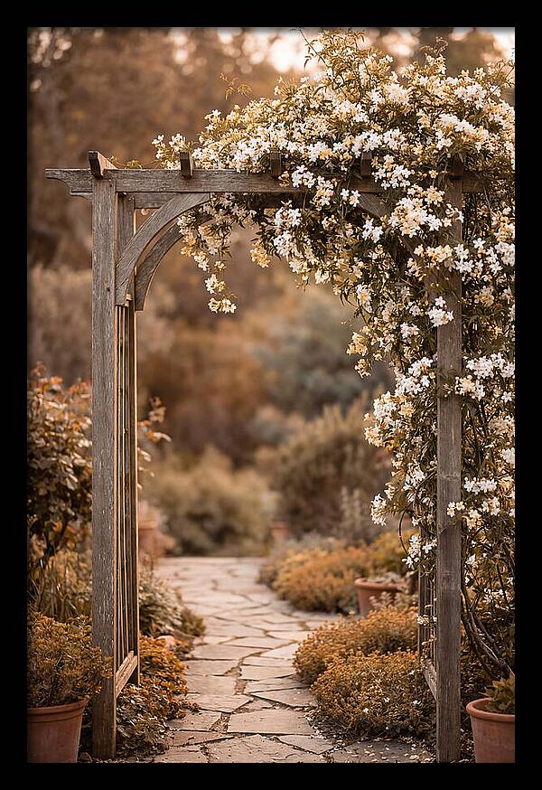 Garden Arch Adorned With Jasmine
