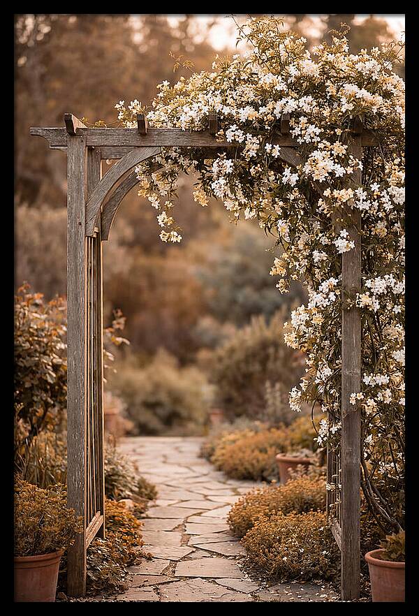 Garden Arch Adorned With Jasmine