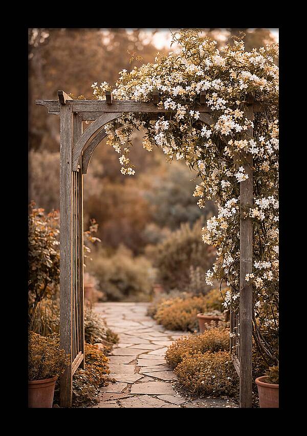 Garden Arch Adorned With Jasmine