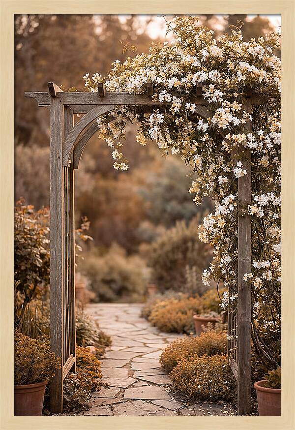 Garden Arch Adorned With Jasmine