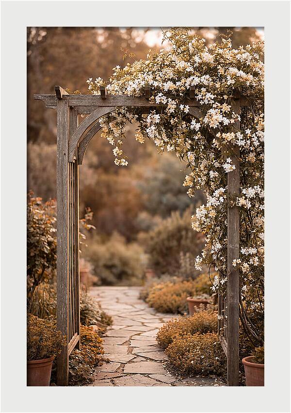 Garden Arch Adorned With Jasmine