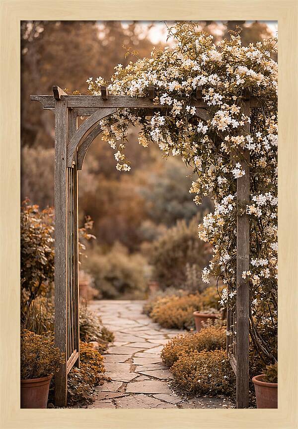 Garden Arch Adorned With Jasmine