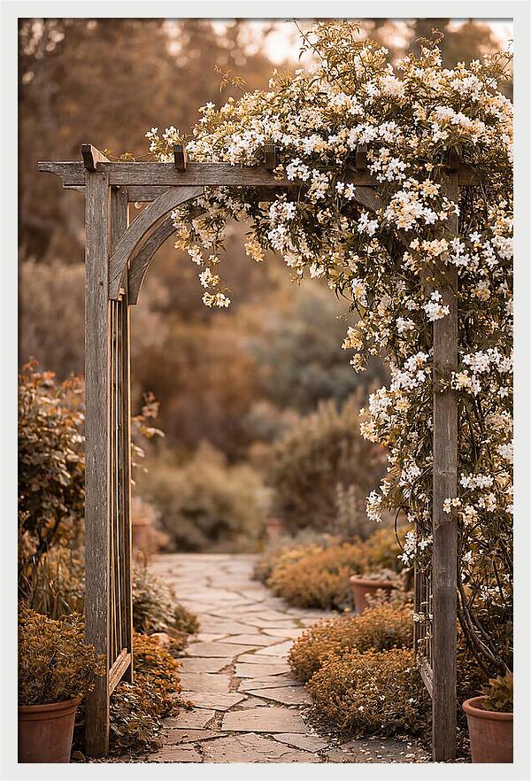 Garden Arch Adorned With Jasmine