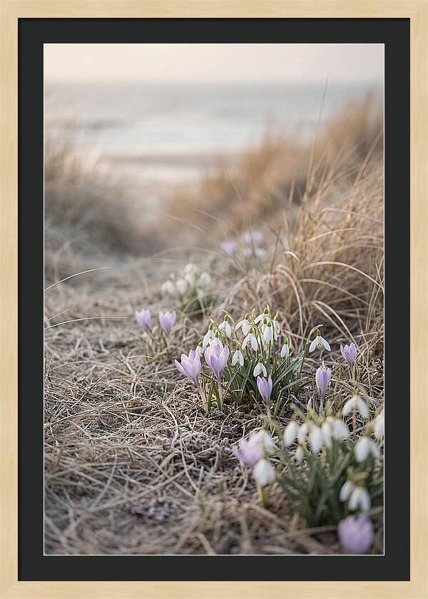 Garden Awakening With First Crocus