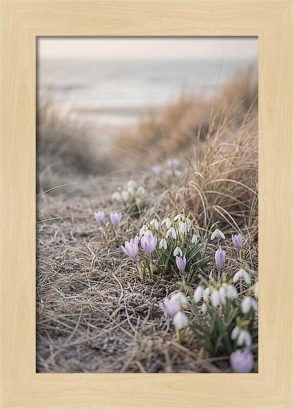 Garden Awakening With First Crocus