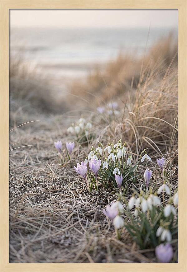 Garden Awakening With First Crocus