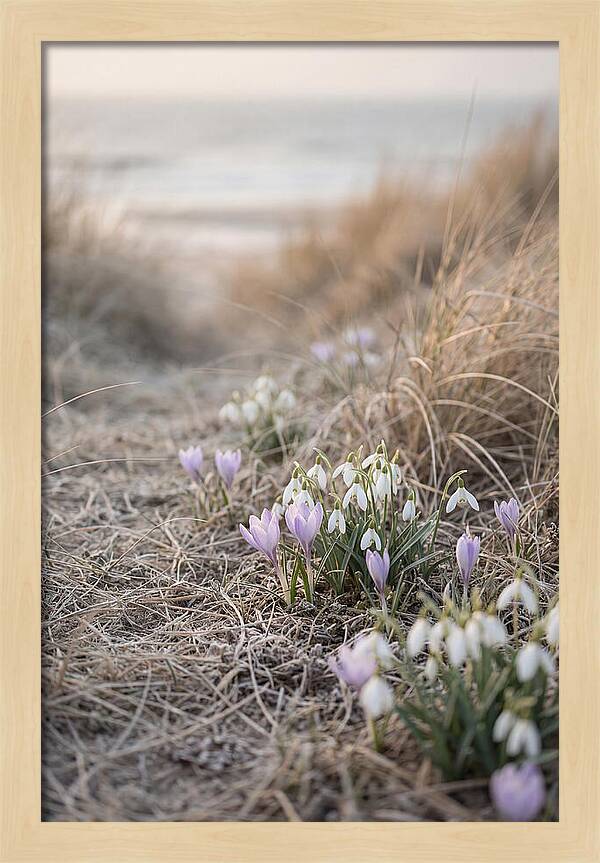 Garden Awakening With First Crocus