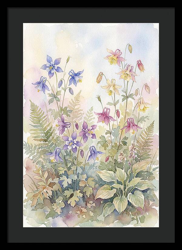 Garden Bed Of Mixed Columbine
