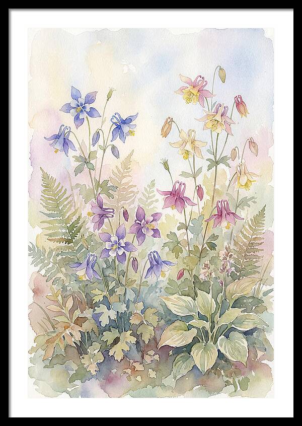 Garden Bed Of Mixed Columbine