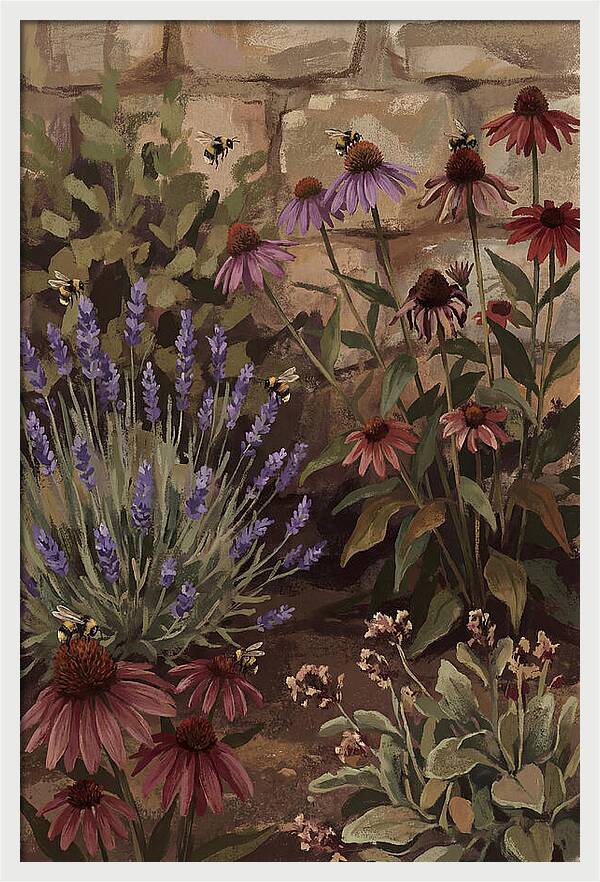 Garden Bees Among Lavender Blooms