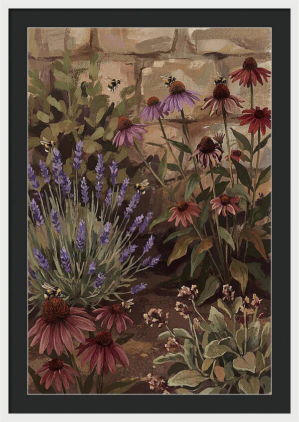 Garden Bees Among Lavender Blooms