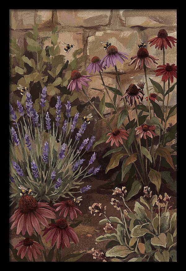 Garden Bees Among Lavender Blooms